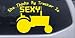 Yellow 16in X 10.0in -- She Thinks My Tractor Is Sexy Country Car Window Wall Laptop Decal Sticker