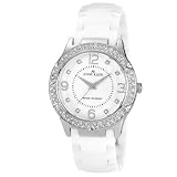 AK Anne Klein Ladies Crystal Bezel Ceramic Watch White 10/9929SVWT