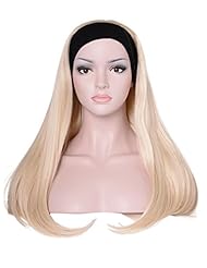 Beauty: OneDor? Mix Long 3/4 Womens Wigs Hairpiece Straight Hair Piece with Headband (613#-Pre Bleach Blonde)