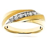10k Yellow Gold Diamond Mens Ring (1/4 cttw, G-I Color, I2-I3 Clarity), Size 10.5
