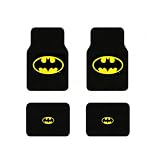 A Set of 4 Universal Fit Front and Rear Logo Plush Carpet Floor Mats - Batman Classic...