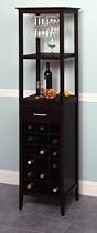 Hot Sale Dark Espresso Finished Wooden Wine Storage Tower