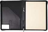 Aero Black Genuine Leather Large Zippered Padfolio 10x13 Aero Black Genuine Leather Large Zippered Padfolio 10x13