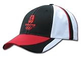 Beijing 08 1C Multi Lines Cap (Black/White/Red, One Size)