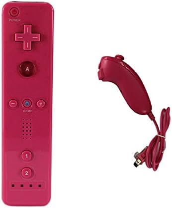 SREEGA Remote Controller And Nunchuck for Wii WiiU with Case Skin (Pink)