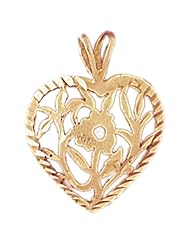 Dazzlers Solid 14k Gold Heart Charm Pendant Available in three colors from jewelsberry (weights: 1.4 grams only)
