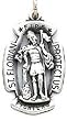 St. Florian Medal Pendant.Sterling Silver.18"stainless Steel Necklace Chain