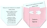 Diaper Baby Baptism Invitation for Baby Girl