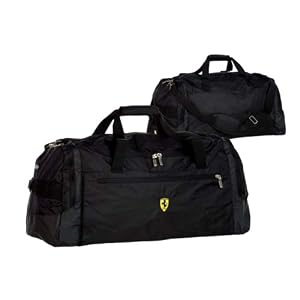 Ferrari Black Sports Large Duffel Bag