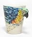 Blue Parrot Macaw Sculpted Handpainted Ceramic Mug