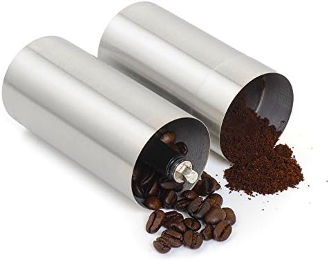 Omgar Manual Coffee Grinder, Portable Hand Crank Mill, Stainless Steel With Adjustable Ceramic Burr