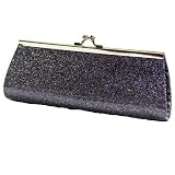 41sEtoxEqRL. SL160  Black Glitter Twist Lock Small Clutch Handbag