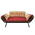 Mali Flex Futon - Khaki/ Red Stripe
