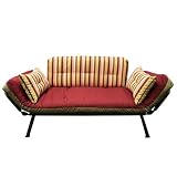 Mali Flex Futon- Khaki/ Red Stripe