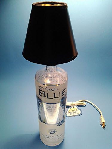 Blue Martini Van Gough Liquor Bottle Table Lamp W/ Black Shade