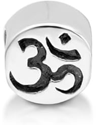 Chuvora Sterling Silver Yoga Om Symbol Bead Charm Fits Pandora Bracelet