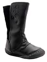 Princess Stardust Girls Blossom Floral Black Elasticated Mid Calf Boots