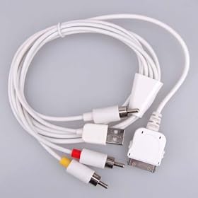USB/AV Video Cable for iPhone, iPod Video Classic Touch