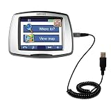 Coiled USB Cable for the Garmin StreetPilot C550 with Power Hot Sync and Charge capabilities - uses Gomadic TipExchange Technology