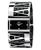 A|X Armani Exchange Watch, Women's Stainless Steel and Python Stamped Leather Bracelet AX4018