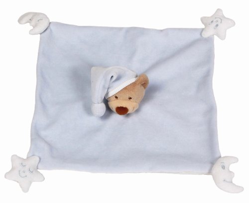 Nattou 710145 Serie Dreambear blau Kuscheltuch quadratisch Mond