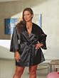 Plus Size Charmeuse reversible sleepwear robe with matching belt