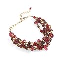 Glass and Brass Beads Burgundy Bracelet "Bead Good" -Fair Trade Gifts