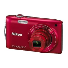Nikon Coolpix S3300 Digital Camera - Red (16MP, 6x Optical Zoom) 2.7 inch LCD