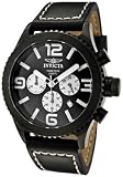 Invicta Men's 1430 II Collection Chronograph Black Dial Leather Watch