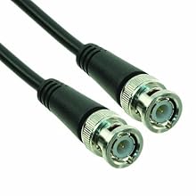 TPI 58-048-1M PVC Jacketed RG58/U Molded BNC Male to Male Coaxial Cable, 50 Ohms, 48" Length, Black