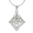 Sterling Silver Celtic Knot Diamond Shape Necklace