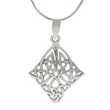 Sterling Silver Celtic Knot Diamond Shape Necklace