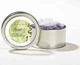 Baby Keepsake: Asian Leaf Motif Personalized Lavender Scented Potpourri in 3 3 4 Roun (Set of 20)