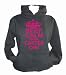 Keep Calm and Canter on' hot pink printed black hoodie