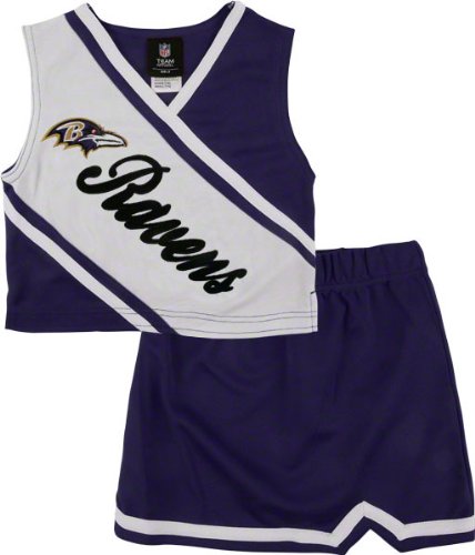 Reebok Baltimore Ravens Preschool Girls Purple-White 2-Piece Sleeveless Cheerleader Dress Set (5/6)