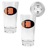 Detroit Tigers MLB 2pc Pint Ale Glass Set with Baseball Bottom - Oval Logo