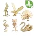 Hands Craft DIY 3D Wooden Puzzle Bundle Set, Pack of 6 Bird Animals Brain Teaser Puzzles | Educational STEM Toy for Kids and Adults | Safe and Non-Toxic Easy Punch Out Premium Wood | (JP2B4)