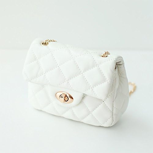 Lapin - Soft Quilted Crossbody w/ Metal Chain Strap, Girl's Shoulder Bag, Kids Bag (White)