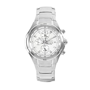 Seiko Men's SNAE39 Neosport Stainless Steel White Chronograph Dial Watch (Watch)
