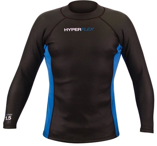 Hyperflex Wetsuits Men's Amp-3 Wind 1.5-mm Long Sleeve top (Black, XXX-Large) On Sale