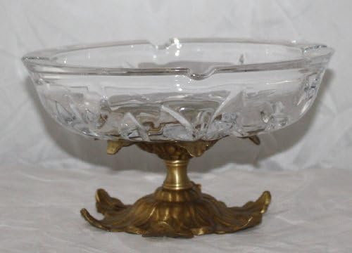 New!! Murano Crystal Ash Tray with Brass Accents