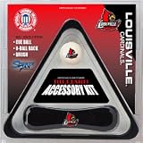 Louisville Cardinals Billiard Accessories Kit - includes Triangle Rack, Cue Ball and Brush