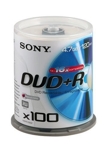 Childrens Toyshop  Electronics : SONY DVD+R (16X Speed) 100 spindle