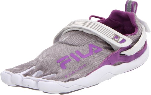 Fila Skele-Toes 2.0 Running Shoe (Little Kid/Big Kid),Zinc/White/Purple/Birch,4 M US Big Kid