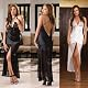 Cheap Satin and Chiffon Sleepwear Gown in Plus Sizes 1x/2x 3x/4x Black White Now Or Never