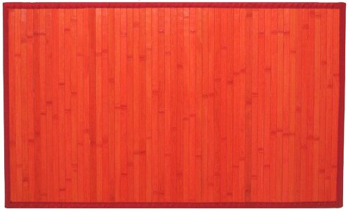 Laser Printed Split Bamboo 3' x 5' Rouge Red Veranda Rug