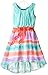 Amy Byer Girls' Sleeveless Tye Dye Hi Lo Hem with Sash Belt Dress