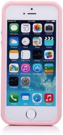 Mobile 7 Iphone 5/5S Soft Edge + Hard Cover Hybrid Case [PALE PINK]- Retail Packaging