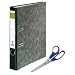 5 DIN A4 Ordner Wolkenmarmor -schmal- 5cm R�cken -schwarz- Blauer Engel, gratis Zugabe: B�roschere Edelstahl 25,5cm iceblau