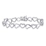 10k White Gold Diamond Heart Bracelet (3/4 cttw, J-K Color, I2-I3 Clarity), 7"
